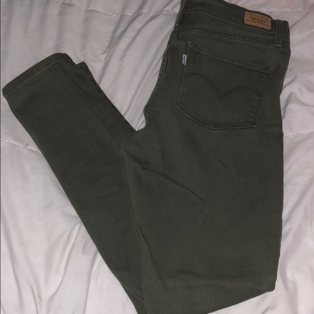 Levi olive green Hi rise jeans
